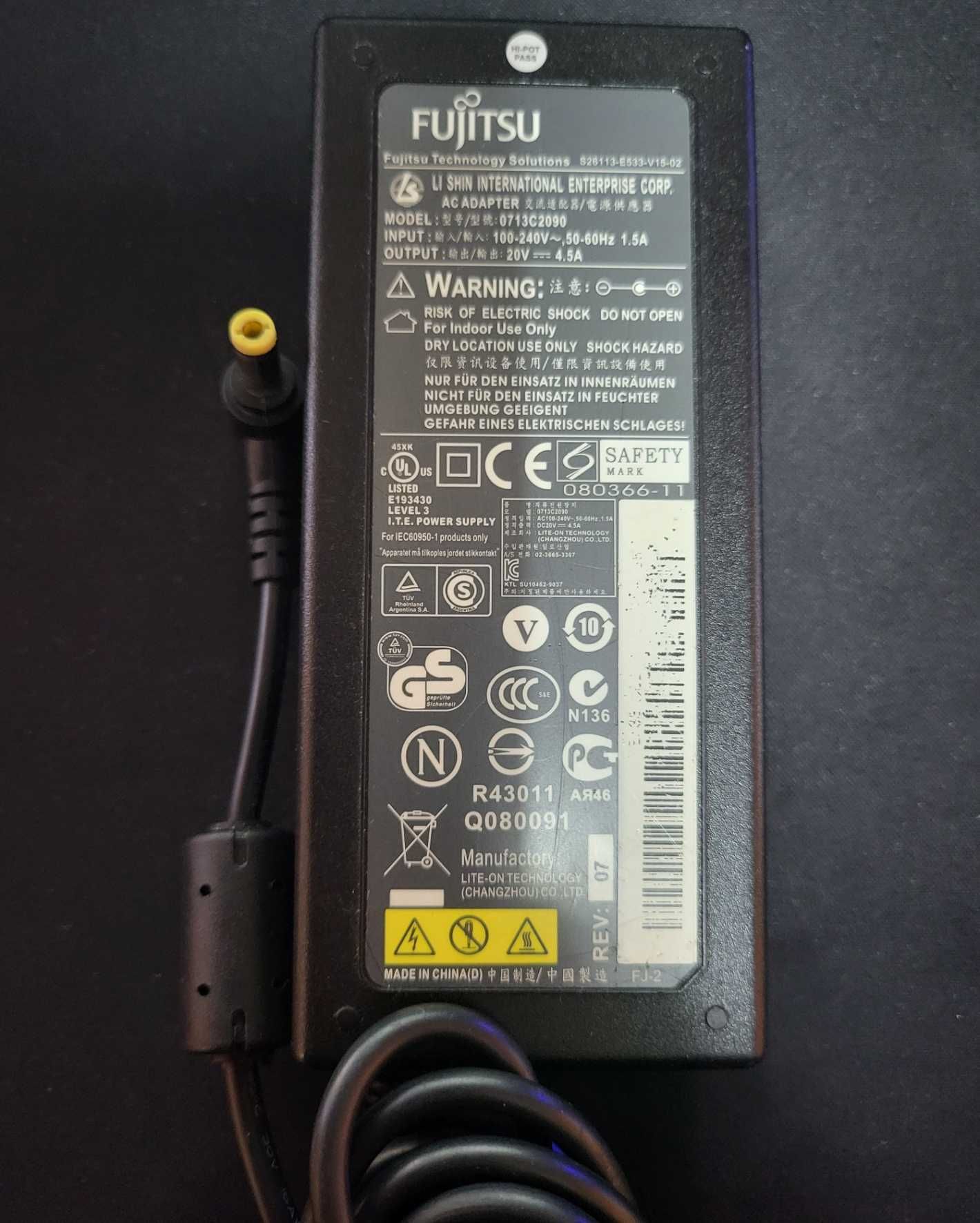 Carregador Fujitsu 20V 4.5A