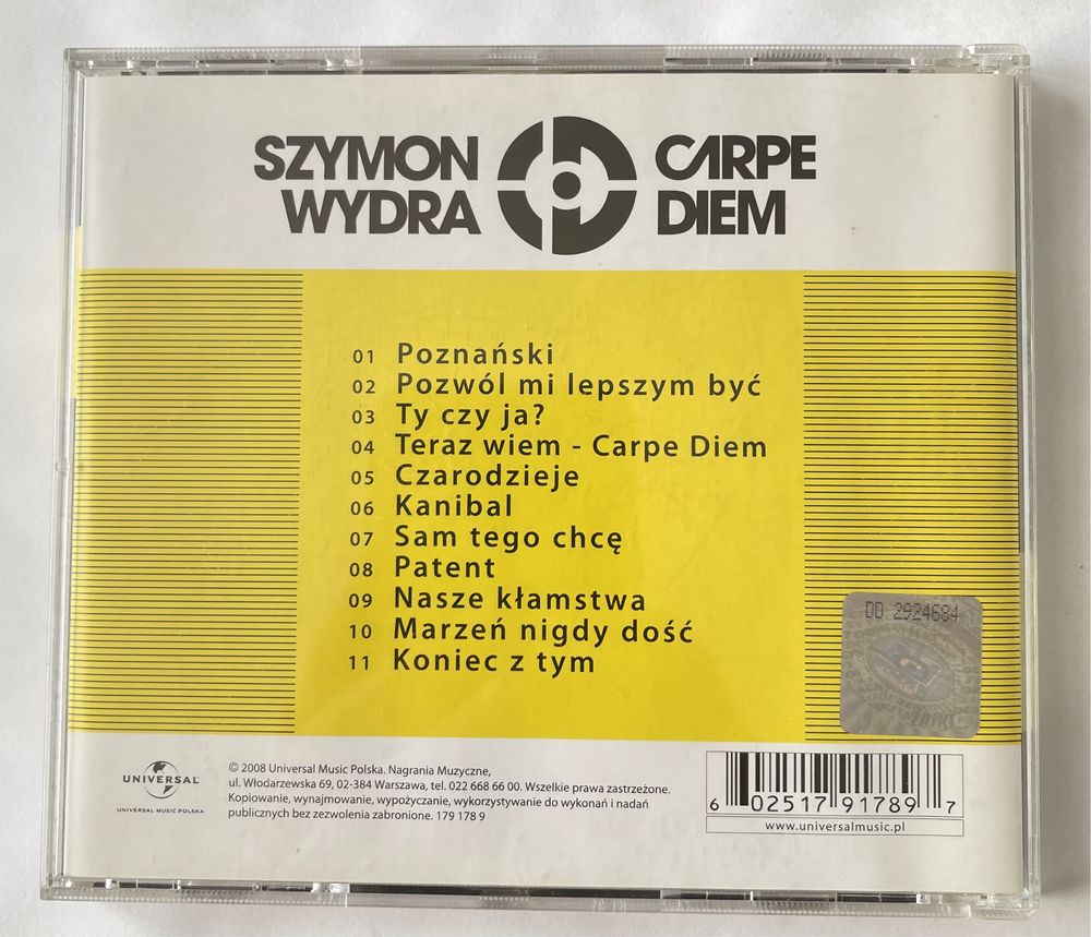 Szymon Wydra Carpe Diem Teraz wiem 2008 Universal