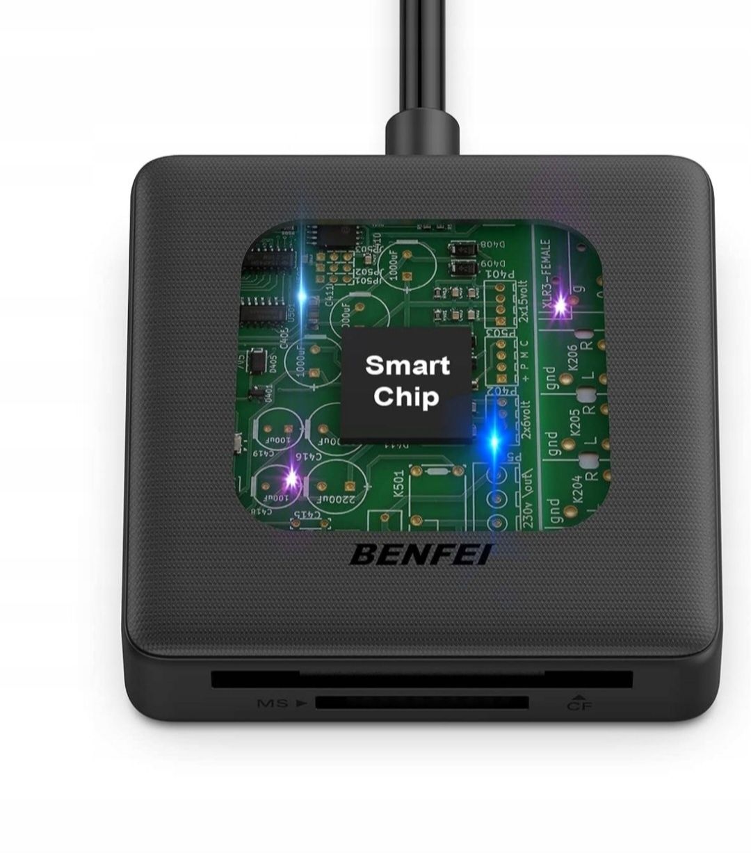 Zewnętrzny Czytnik Kart 4 w 1 USB USB-C na SD Micro SD MS CF TF Benfei