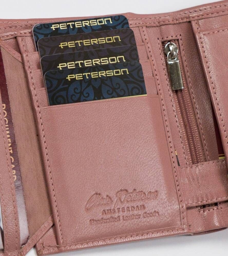 skórzany portfel damski na zatrzask - peterson