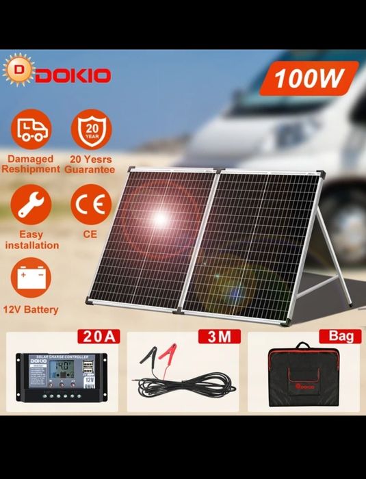 Сонячна панель (батарея) DOKIO 100 вт
