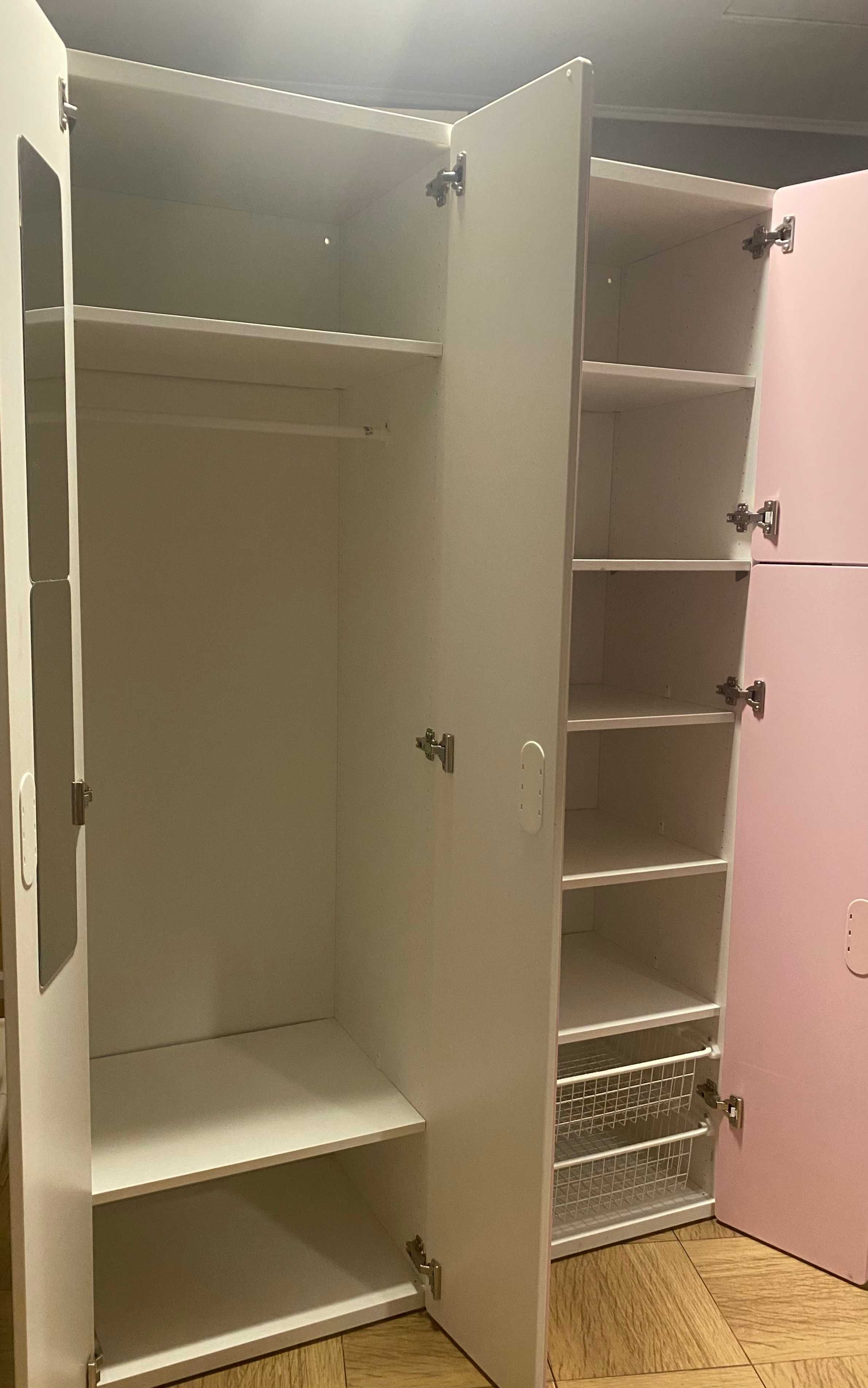 Szafy dla dzieci Ikea Stuva różowa i biała