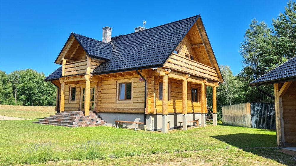 Drewniana Chata Dom Domek Pokoje z balią jacuzzi