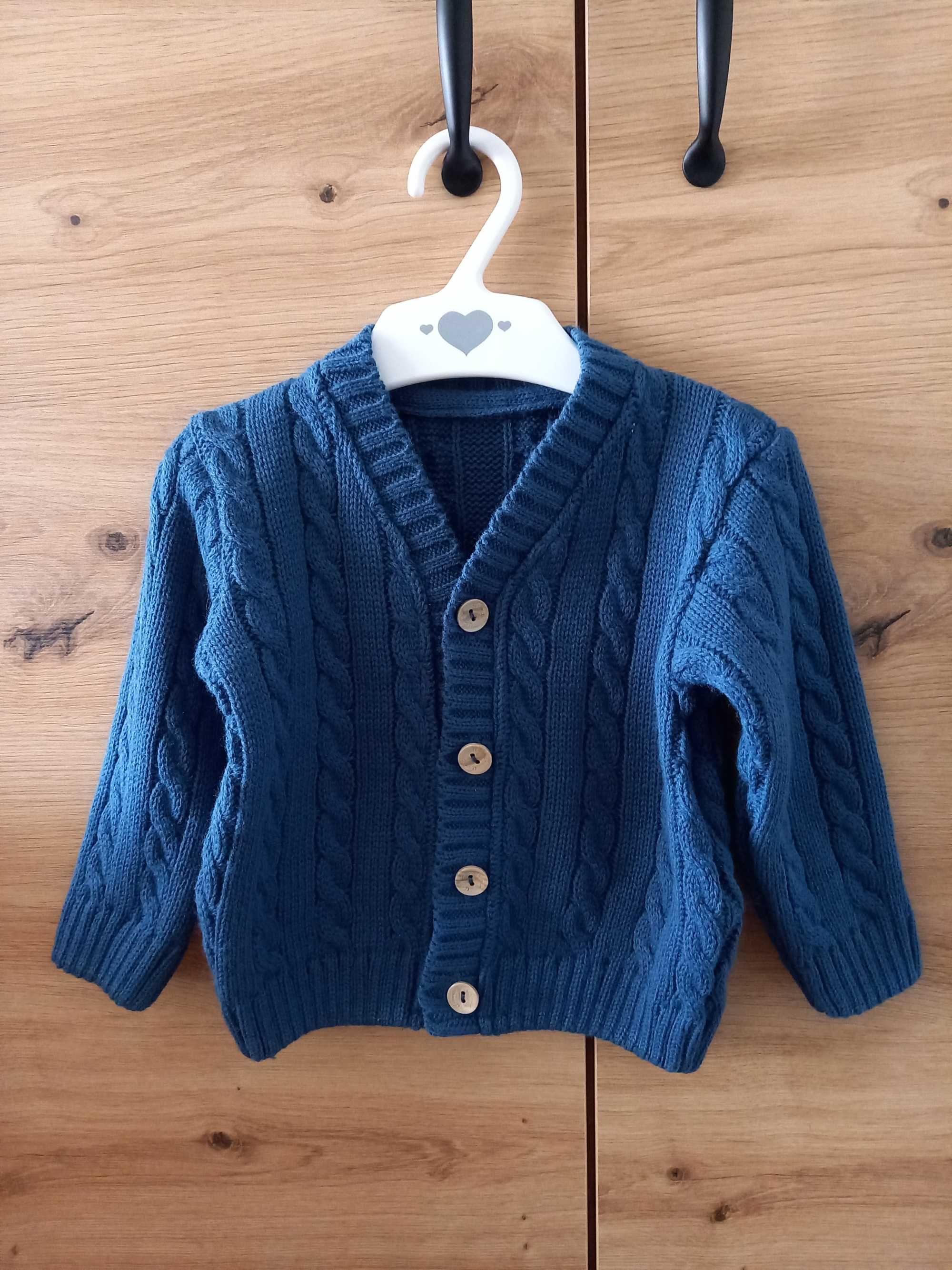 Nowy, granatowy sweterek dla chłopca, niemowlęcy Jomar, roz. 80