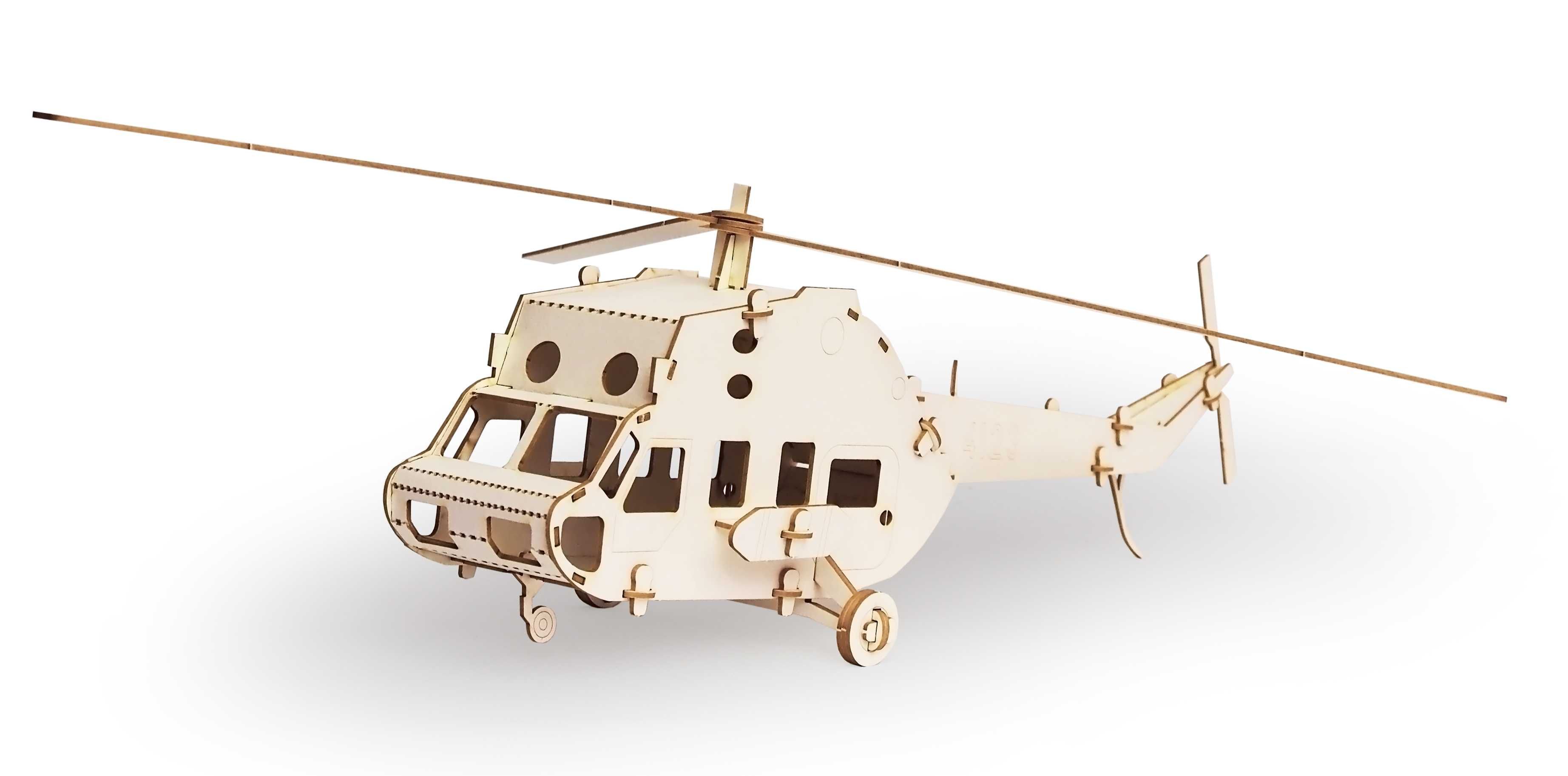 Helikopter,  Model do składnia bez użycia kleju.
