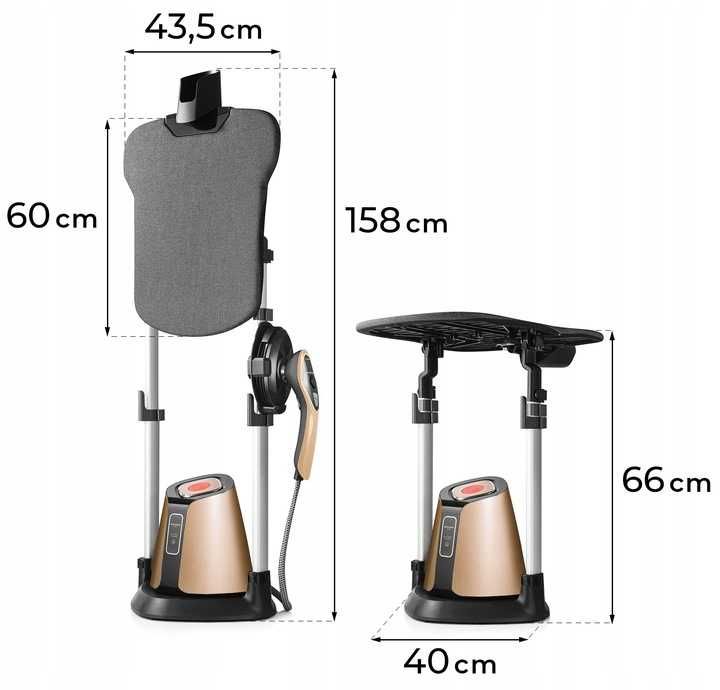 Steamer parownica do ubrań żelazko parowe duża deska 2500W CERAMICZNY