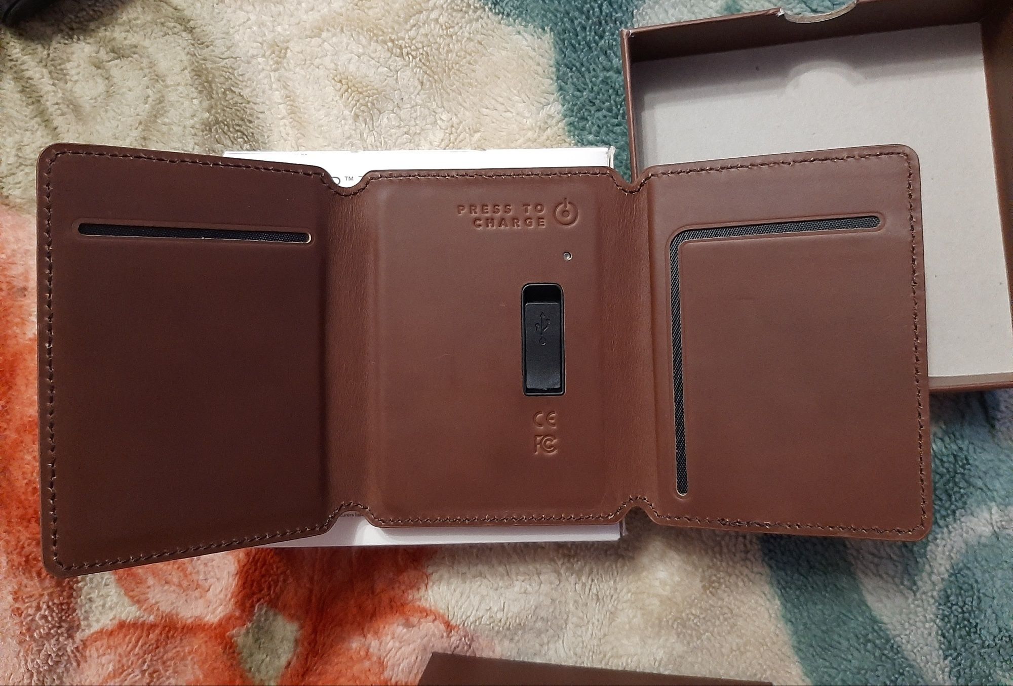 Powerbank sevyr leathee wallet + micro-USB brovn