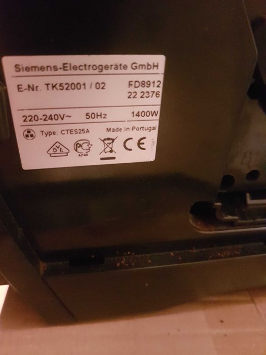 ekspres ciśnieniowy siemens  CTES25A TK52001/02
