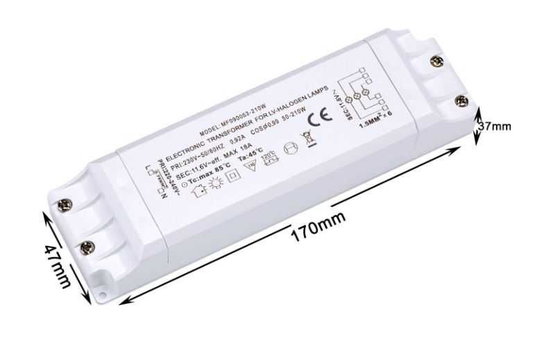 Transformator elektroniczny, zasilacz 230V/12V AC 50-210W Yafido