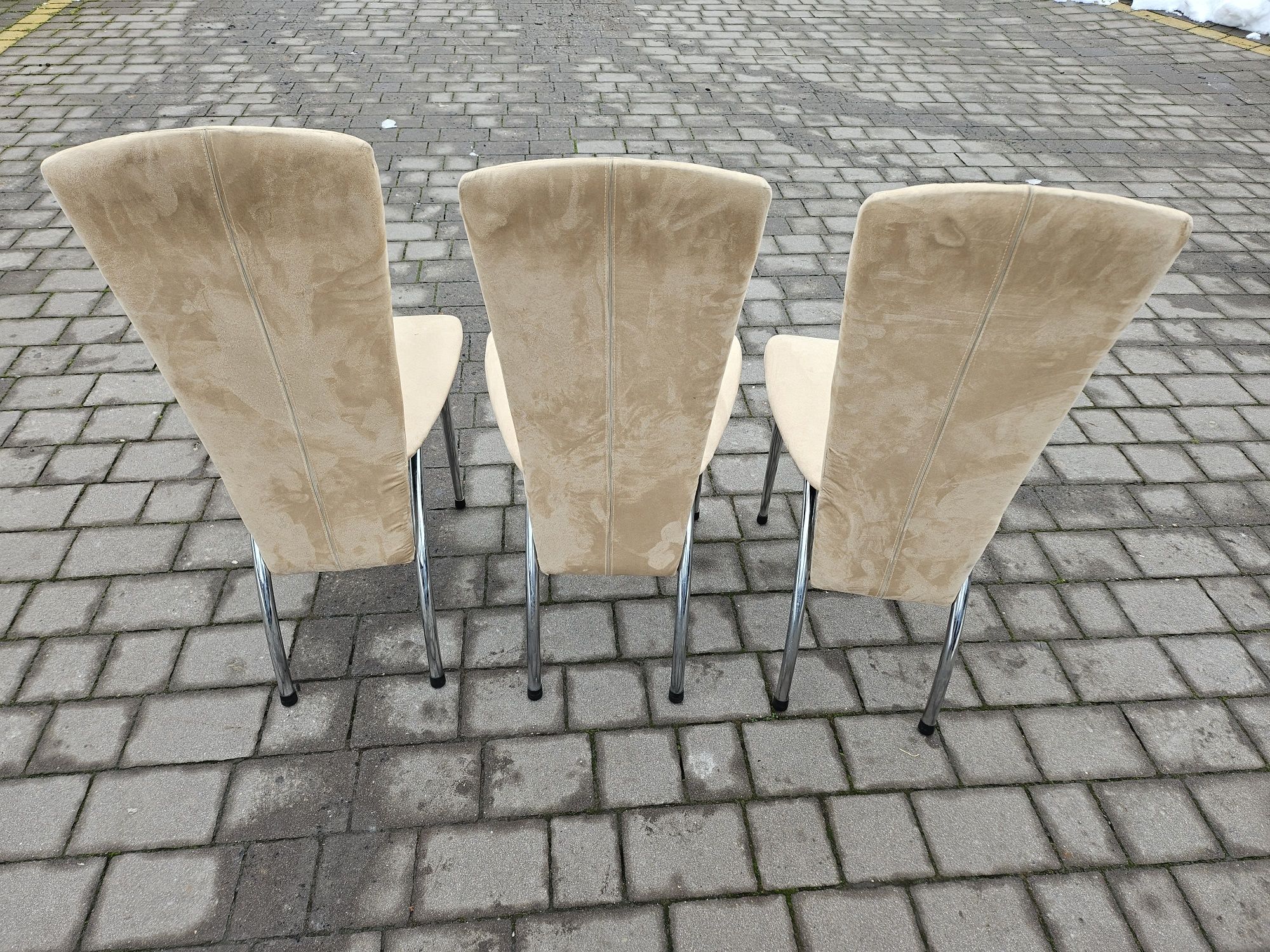 3 krzesła welurowe
