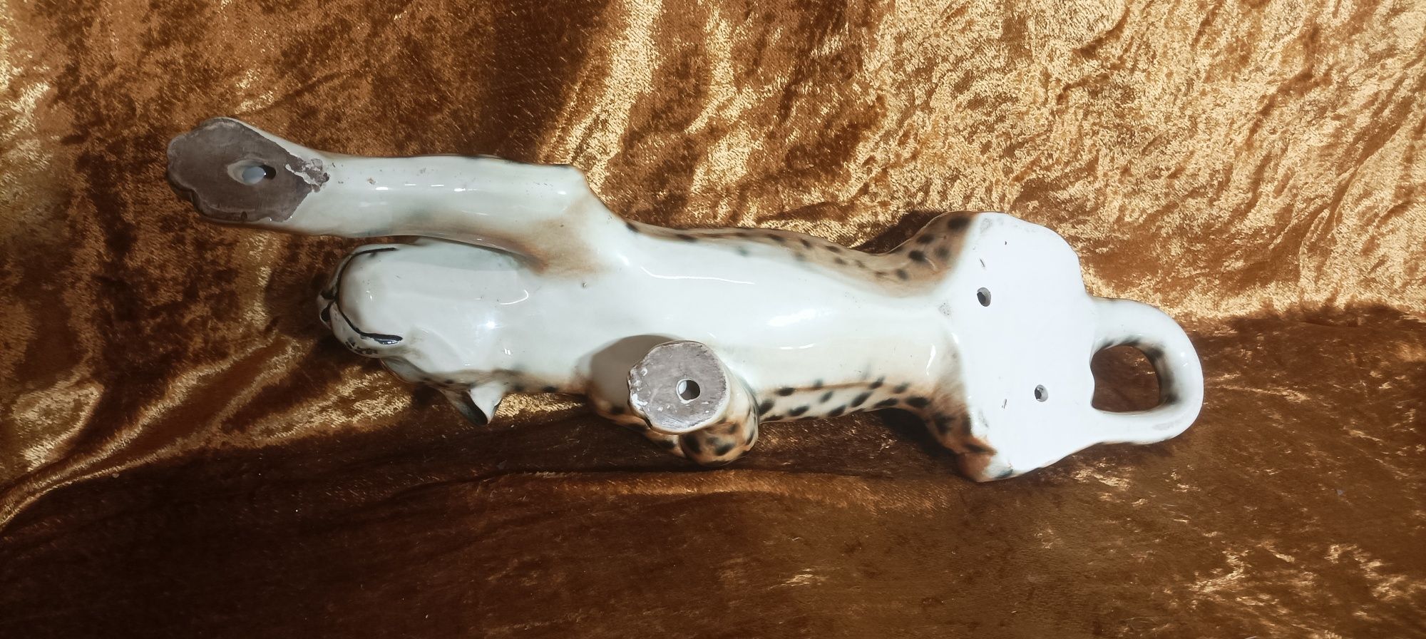 Figurka porcelanowa leopard Hirschau Keramik Unikat