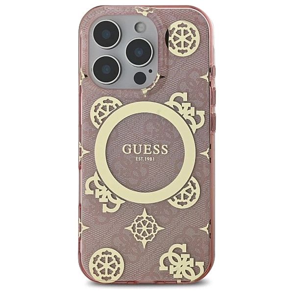 Guess GUHMP16LH4PYEEP iPhone 16 Pro 6.3" różowy/pink hardcase IML Peon