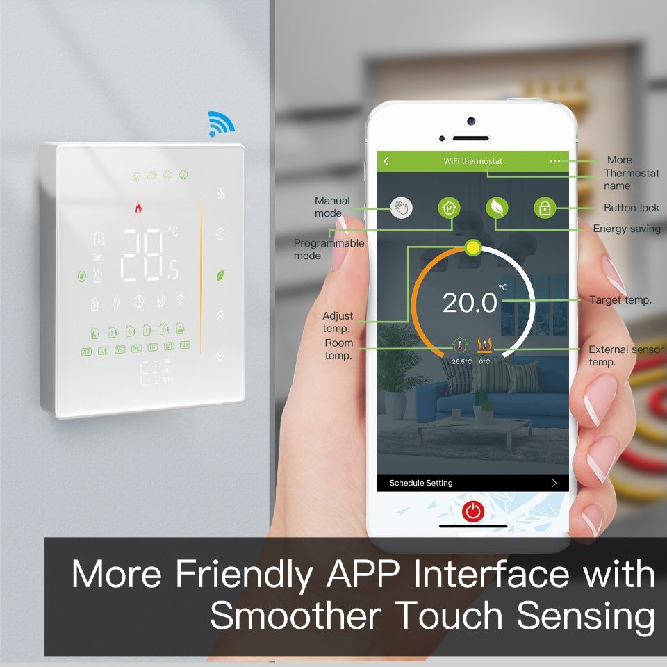 Термостат Zigbee MOES для электрического теплого пола / бойлера/котла