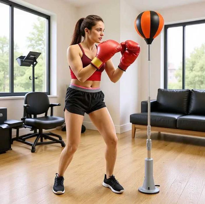 Боксерська груша на стійці з реакційним м'ячем Груша для боксу Груша