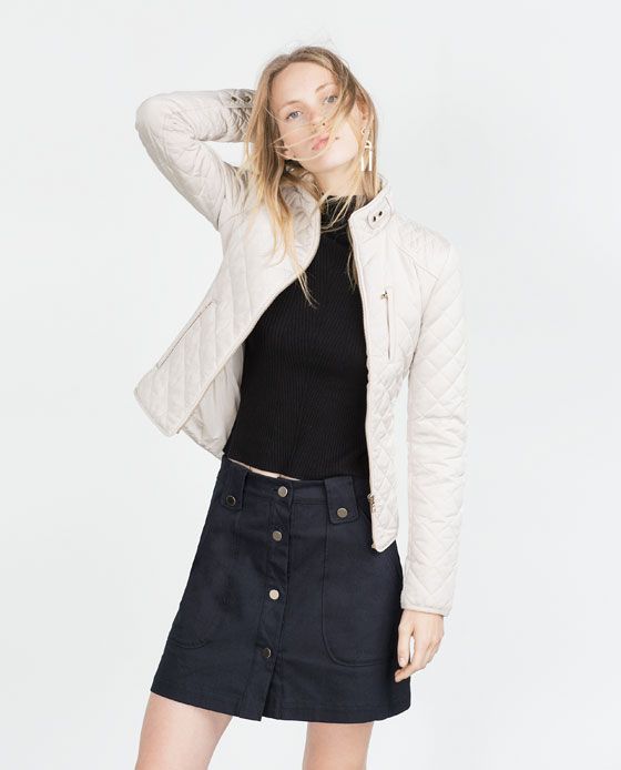 ZARA kremowa pikowana KURTKA ROZ 34/XS STAN BDB