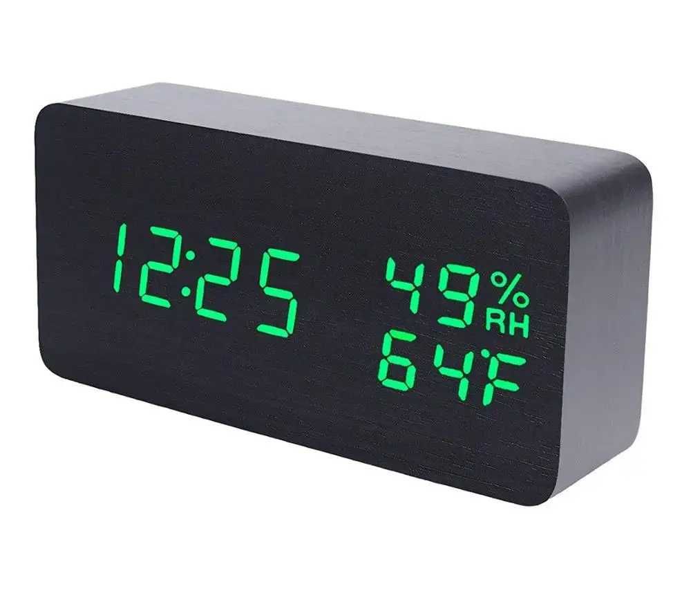Часы с LED подсветкой и датчиком температуры Настольные часы VST