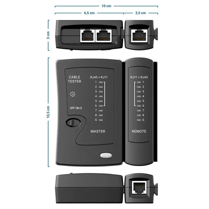Verificador de cabos de rede RJ11 RJ12 RJ45 ISDN LAN NOVO