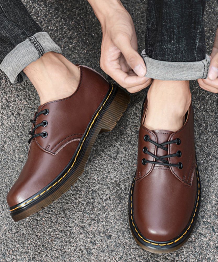Eleganckie półbuty derby oxfordy miejskie obuwie unisex martensy