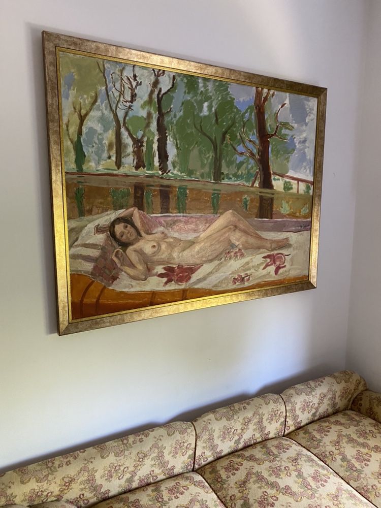 Duży akt olejny BWA  Sopot 1977 rok