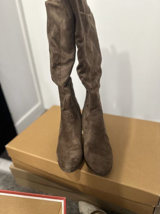 Kozaki brązowe rozm 37 zamsz