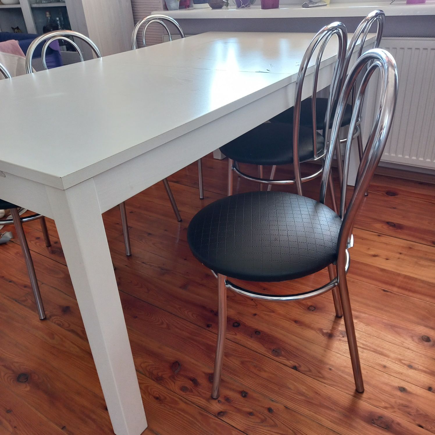 Stół rokładany do salonu jadalni IKEA + krzesła KOMPLET