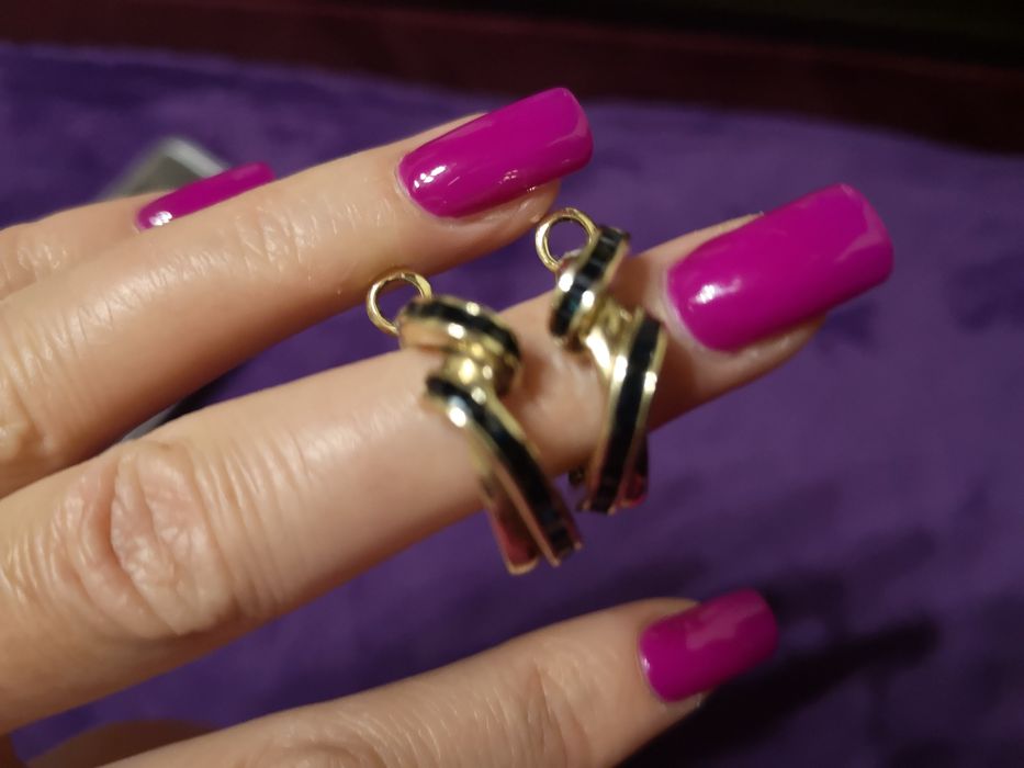 Серёжки-кольца золото ювелирный завод сапфир