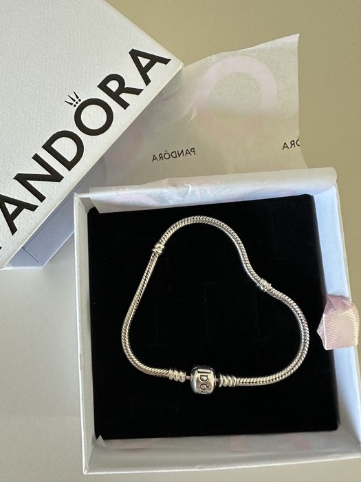 Жіночий срібний браслет Пандора Pandora 19 см + 2 шарми у подарунок!!!