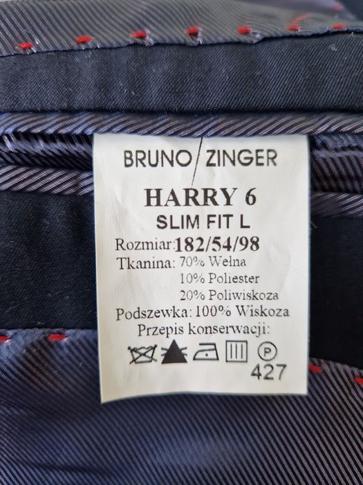 Garnitur Bruno Zinger slim fit r. 182/54/98