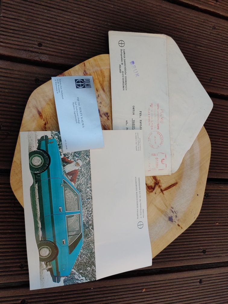 Patera tacka Polski Fiat z życzeniami noworocznymi 1980 r