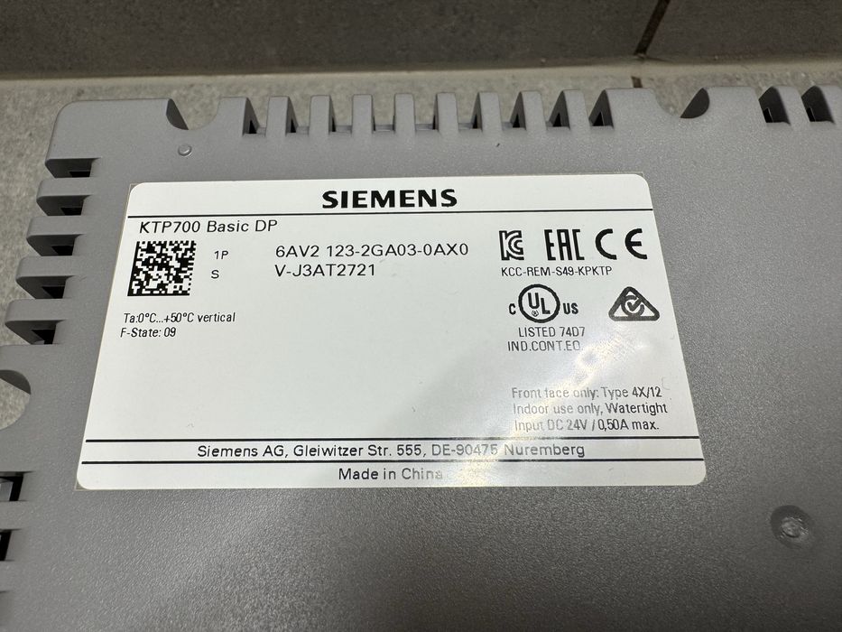 HMI Siemens KTP700 Basic DP