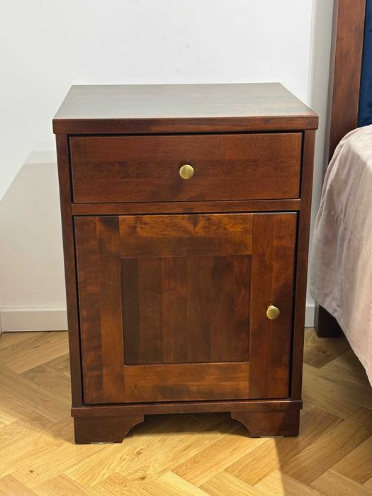 Łóżko z litego drewna brzozowego + szafki nocne