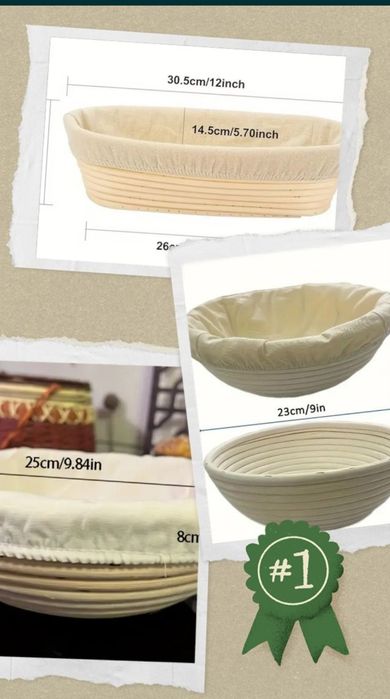 Ротанговая корзинка с льняной подкладкой для хлеба и багетов