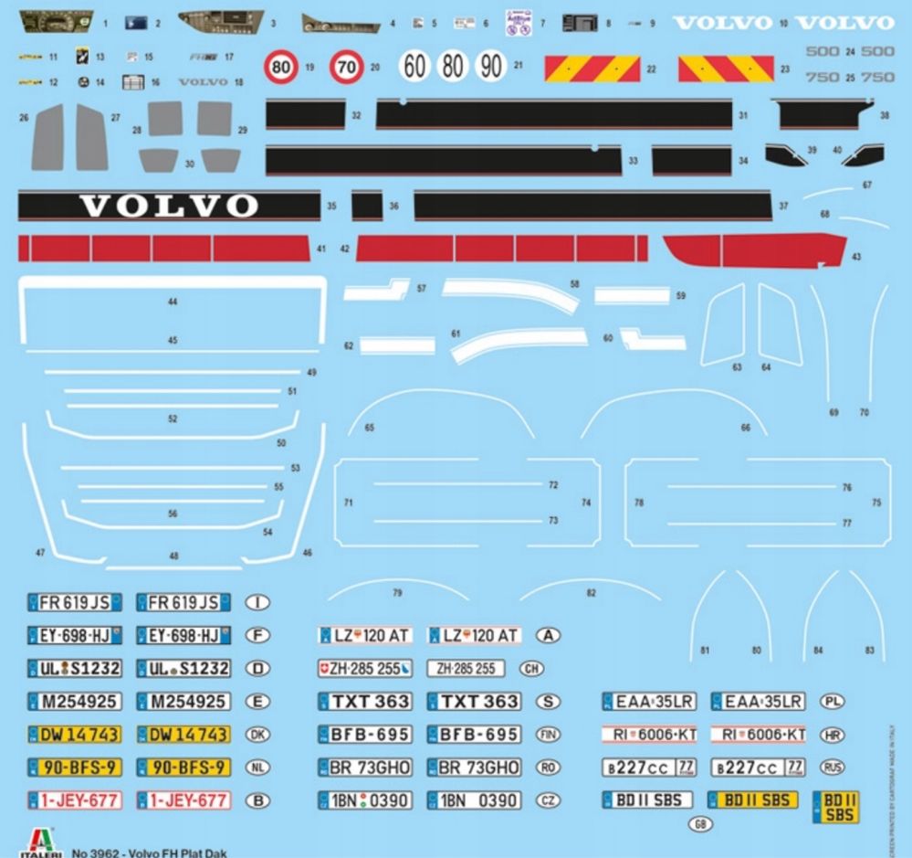 Italeri 3962 Ciężarówka Volvo FH Plat Dak model do sklejania 1/24