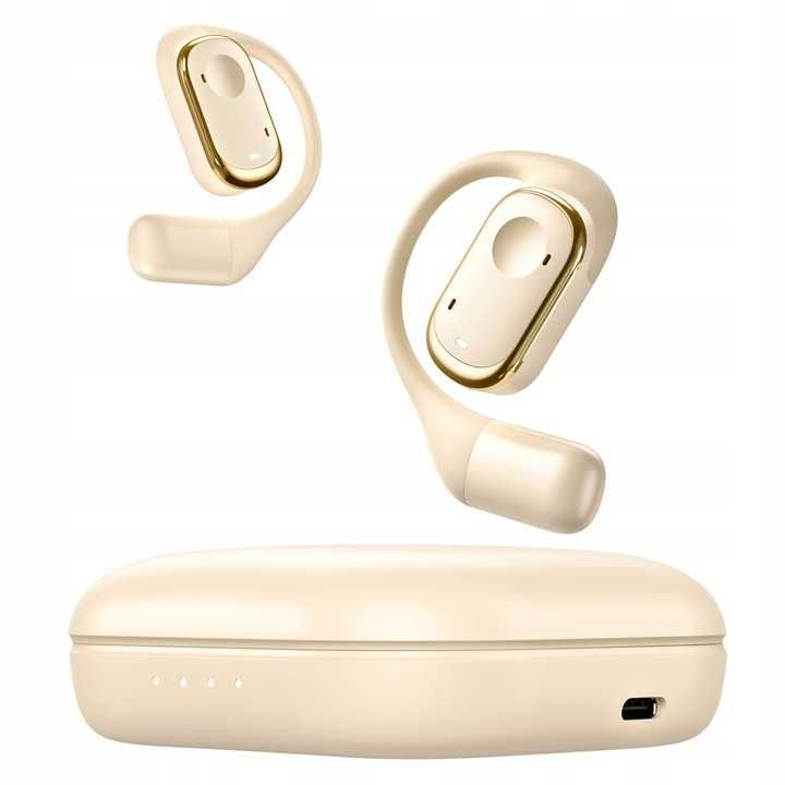 Słuchawki Bluetooth Open Ear kremowe