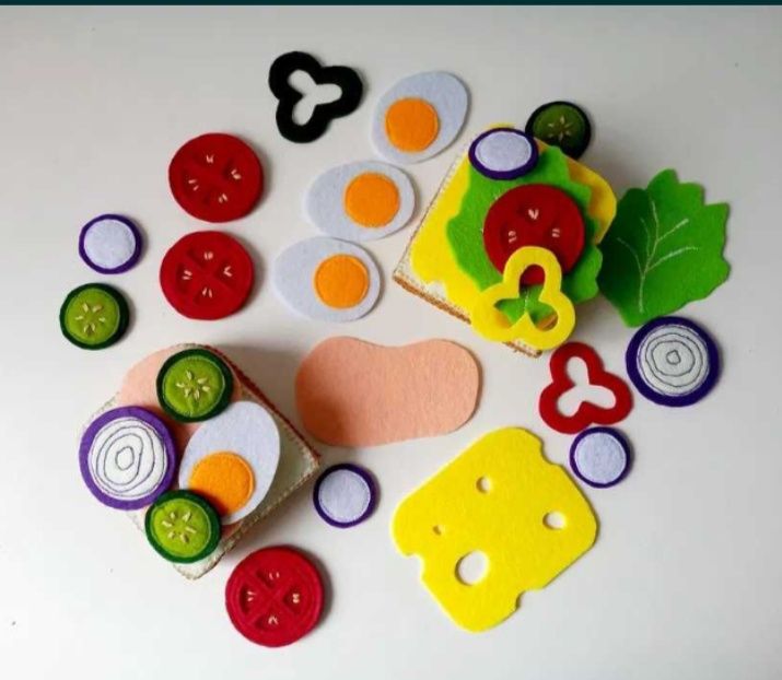 Zestaw kanapek z filcu handmade