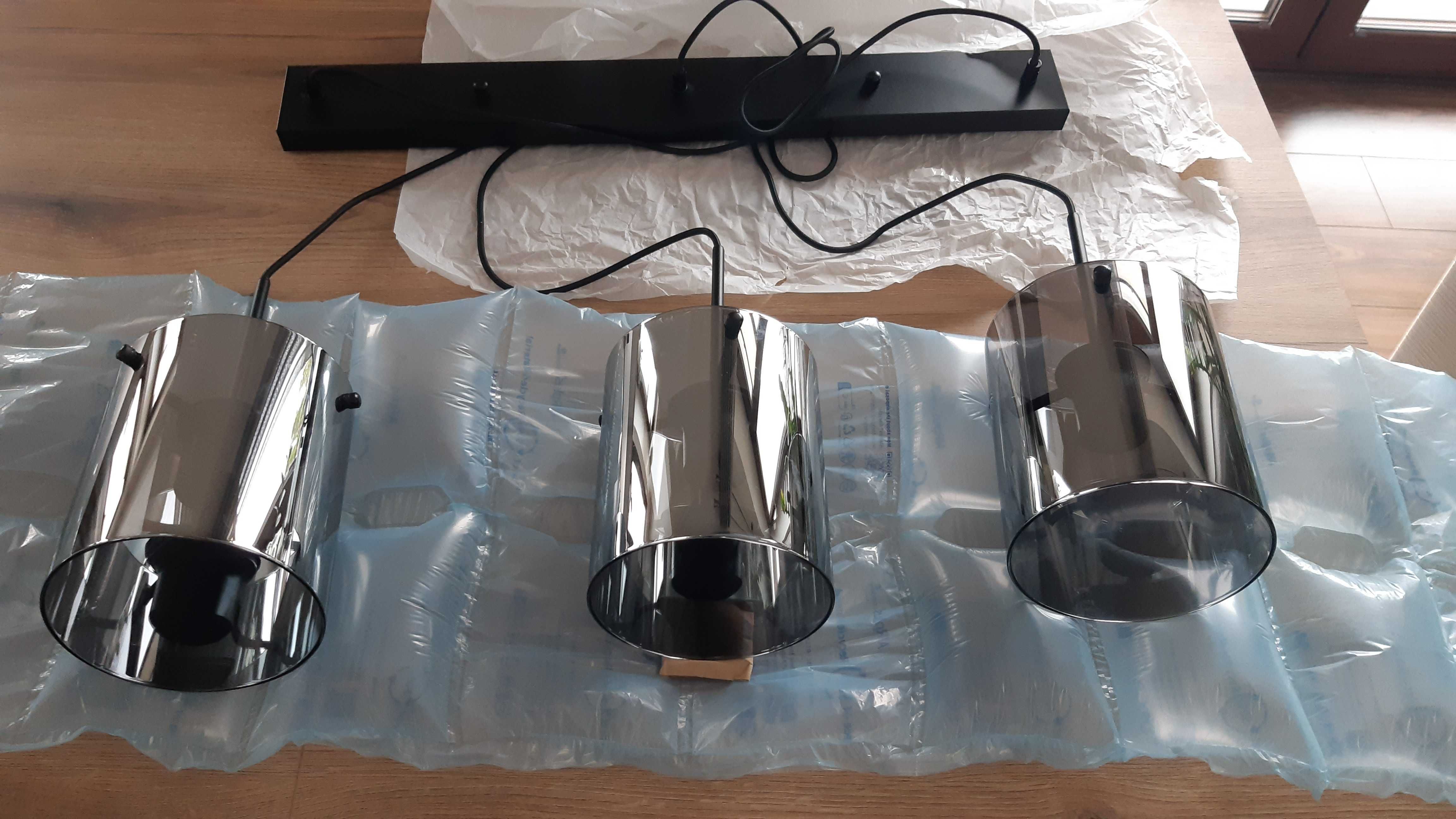 Lampa wisząca nowoczesna - szkło dymione