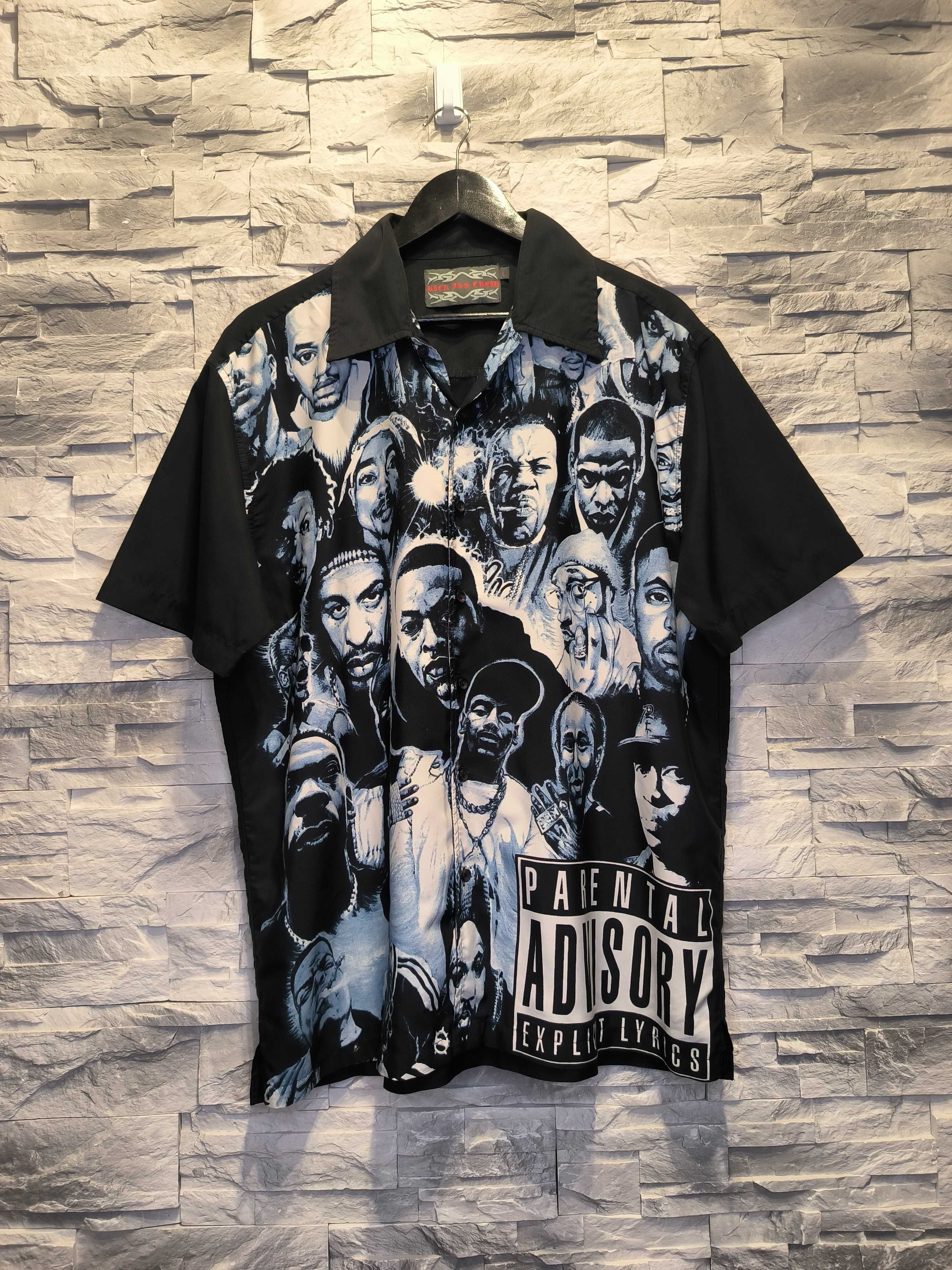 Vintage Koszula Hip-Hop Rap Krótki Rękaw Ass Crew