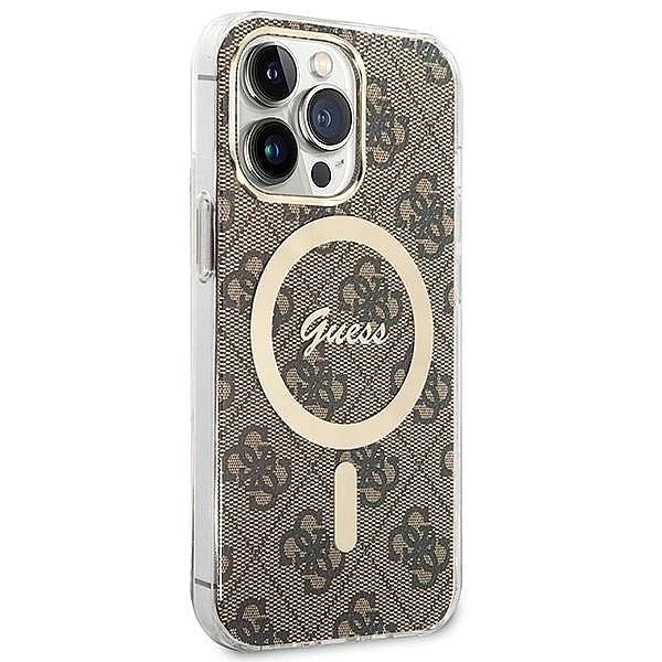 Etui Guess 4G Print MagSafe na iPhone 13 Pro + ładowarka indukcyjna -