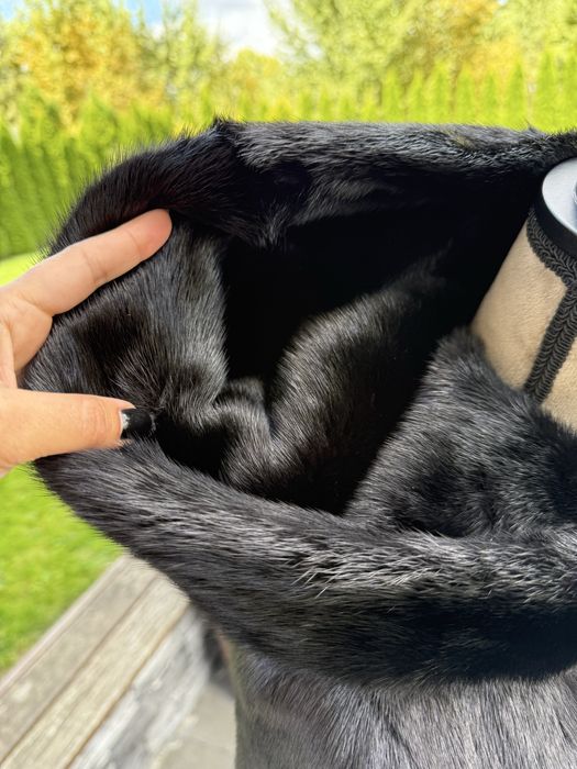 Futro z norek S black lama okazja