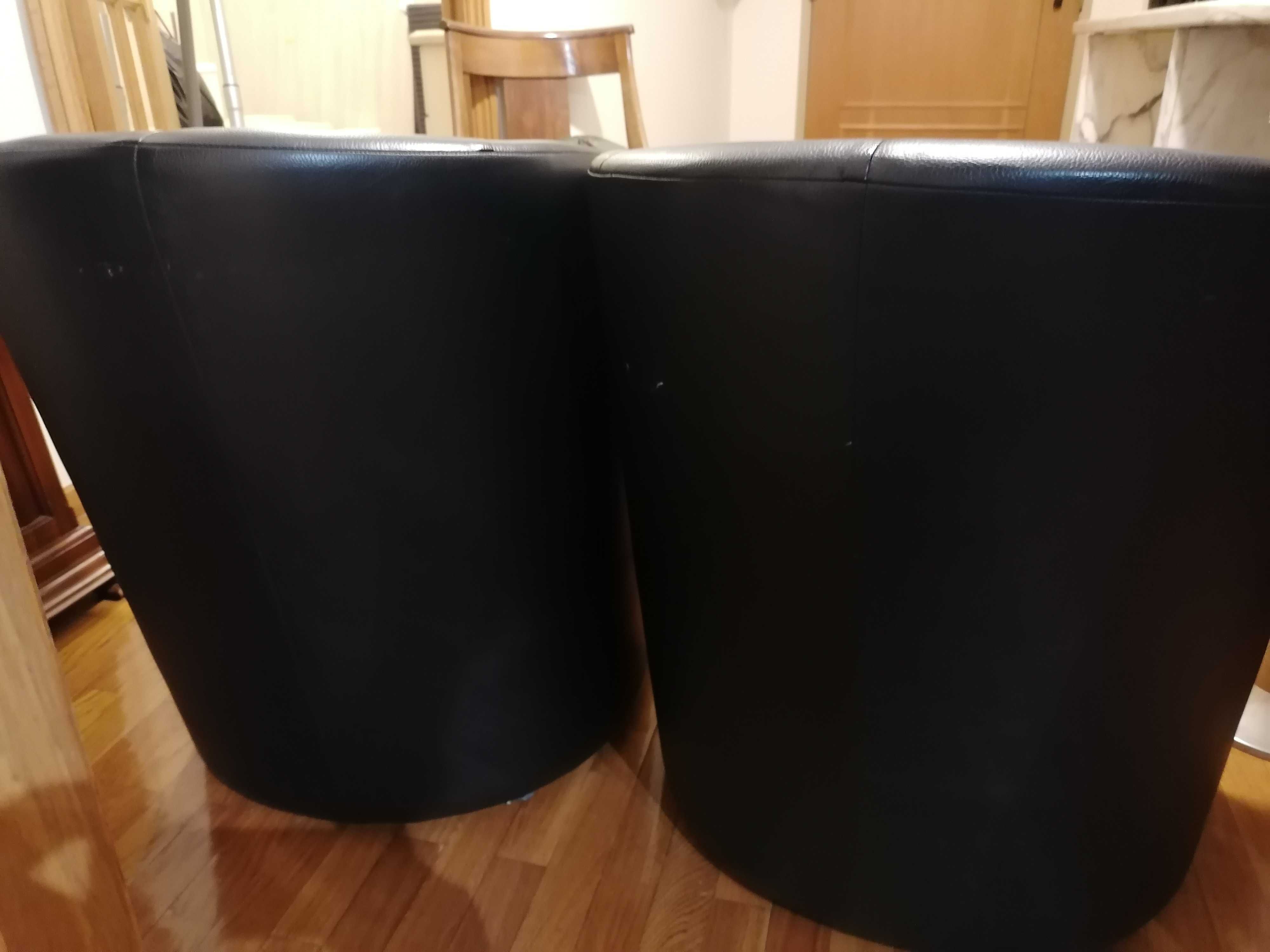 Duas Poltronas em Pele Preta