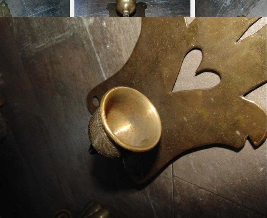 Mosiężny świecznik wiszący,vintage z lat 60-70