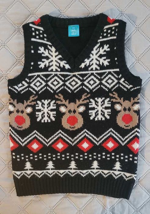 Kamizelka świąteczna z reniferami r. 110