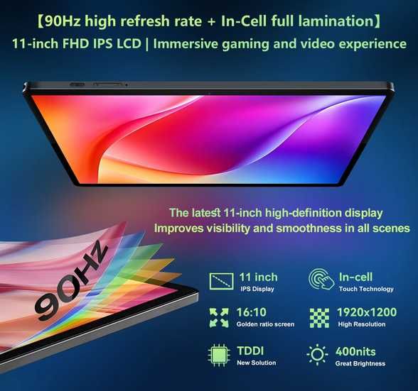 Ігровий Tablet 11". 24GB(8+16)/128Gb Helio G100 FHD+ 90Hz+Бампер+Чохол