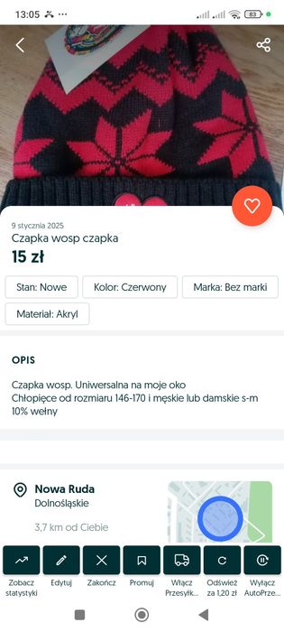 Czapka WOŚP wielkanorkiestra