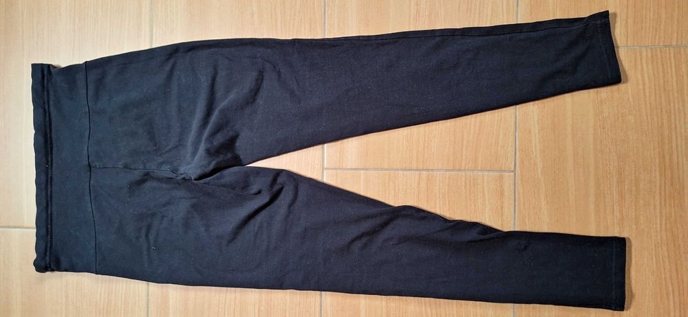 Leginsy M ciążowe czarne bawełniane elastyczne grubsze Branco