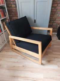fotel bujany LILLBERG IKEA drewniany tapicerowany