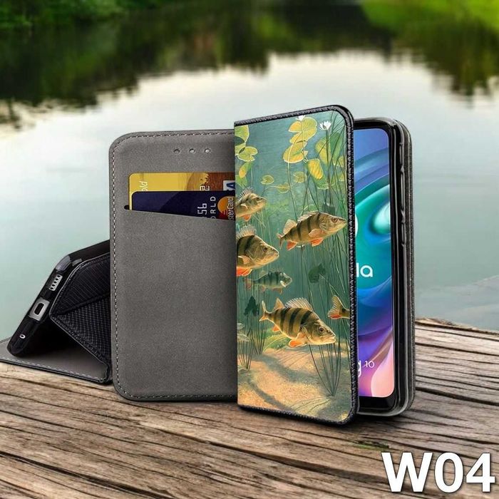 Motorola Edge 50 Ultra wędkarskie etui zamykane portfel ryby karp