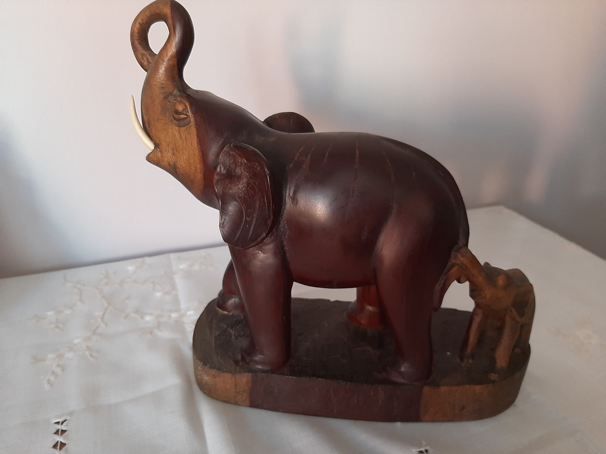 Arte africana busto lança animais Elefante madeira  pedra sabão