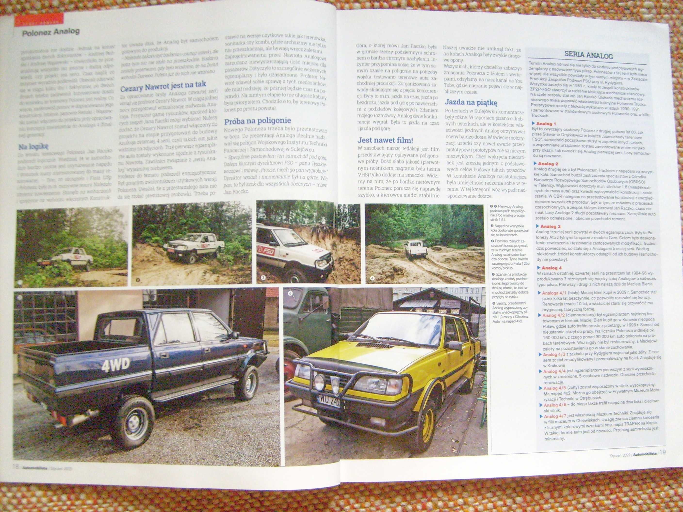 FSO POLONEZ ANALOG "Automobilista" / prospekty - wyprzedaż RABATY 10%
