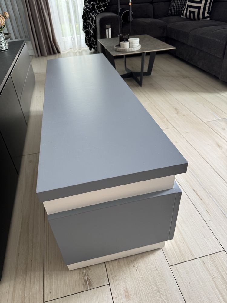 Szafka RTV Szaro Biała 130cm